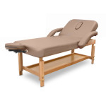 Επαγγελματικό Κρεβάτι Harmony 2 Light Coffee Luxury Spa Μασάζ Αισθητικής Φυσικοθεραπείας Σταθερό Ξύλινο 